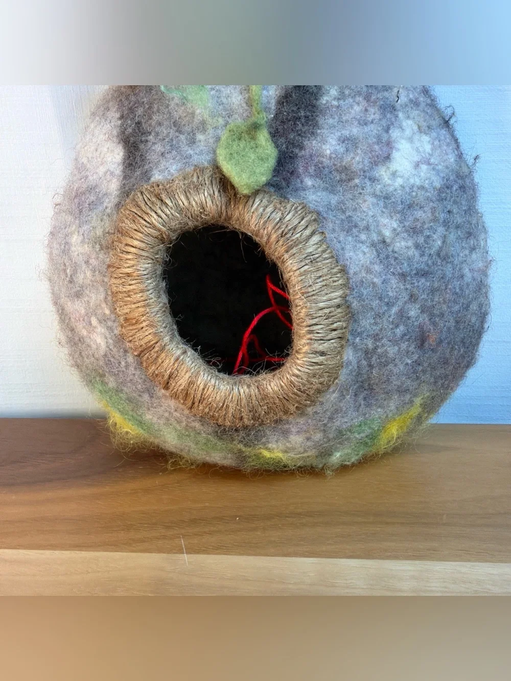 NEW Felted Wool Birdhouse, Functional for Use as Real Birdhouse Handmade.